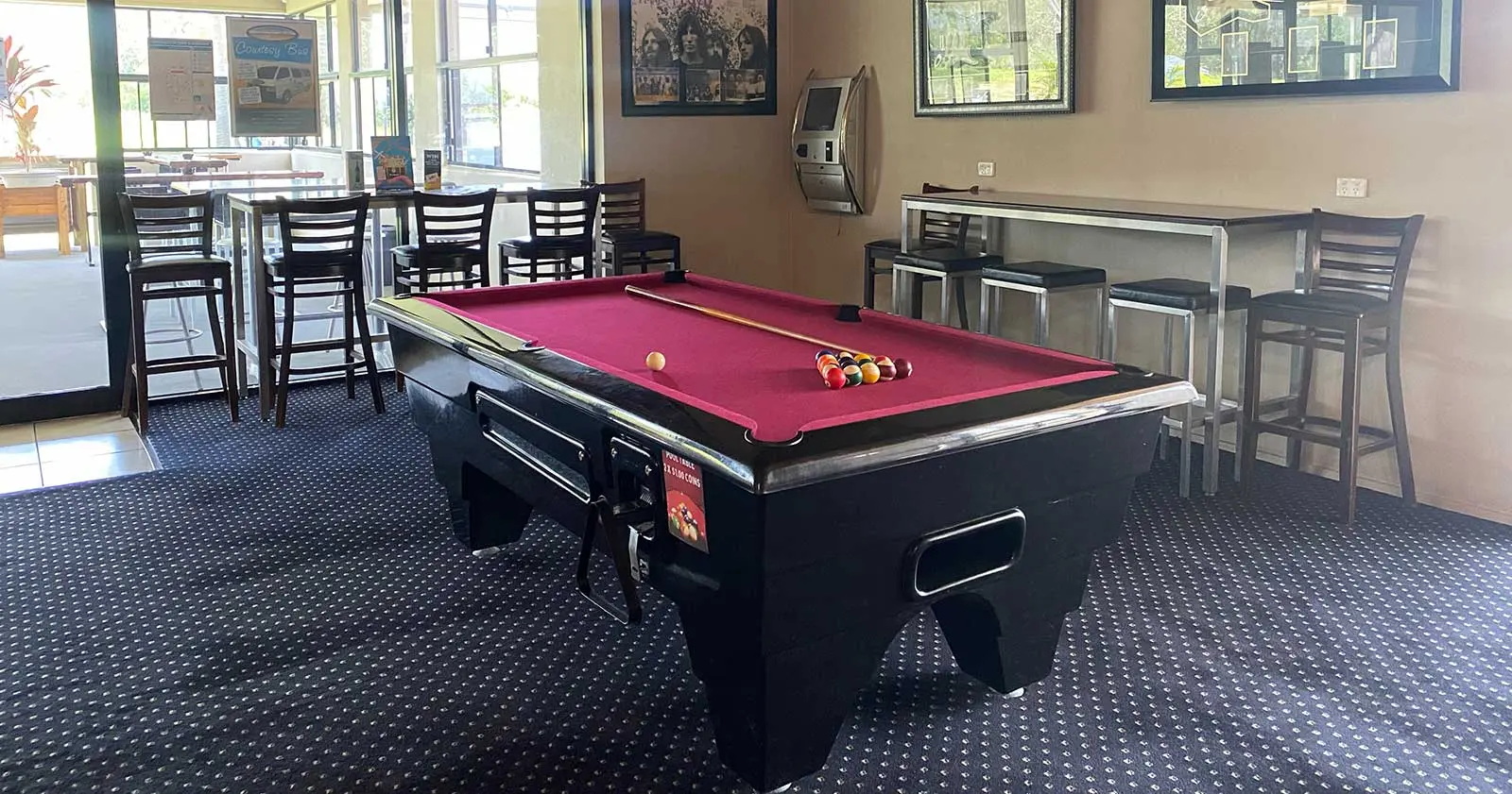 Pool table at Moore Park Beach Tavern
